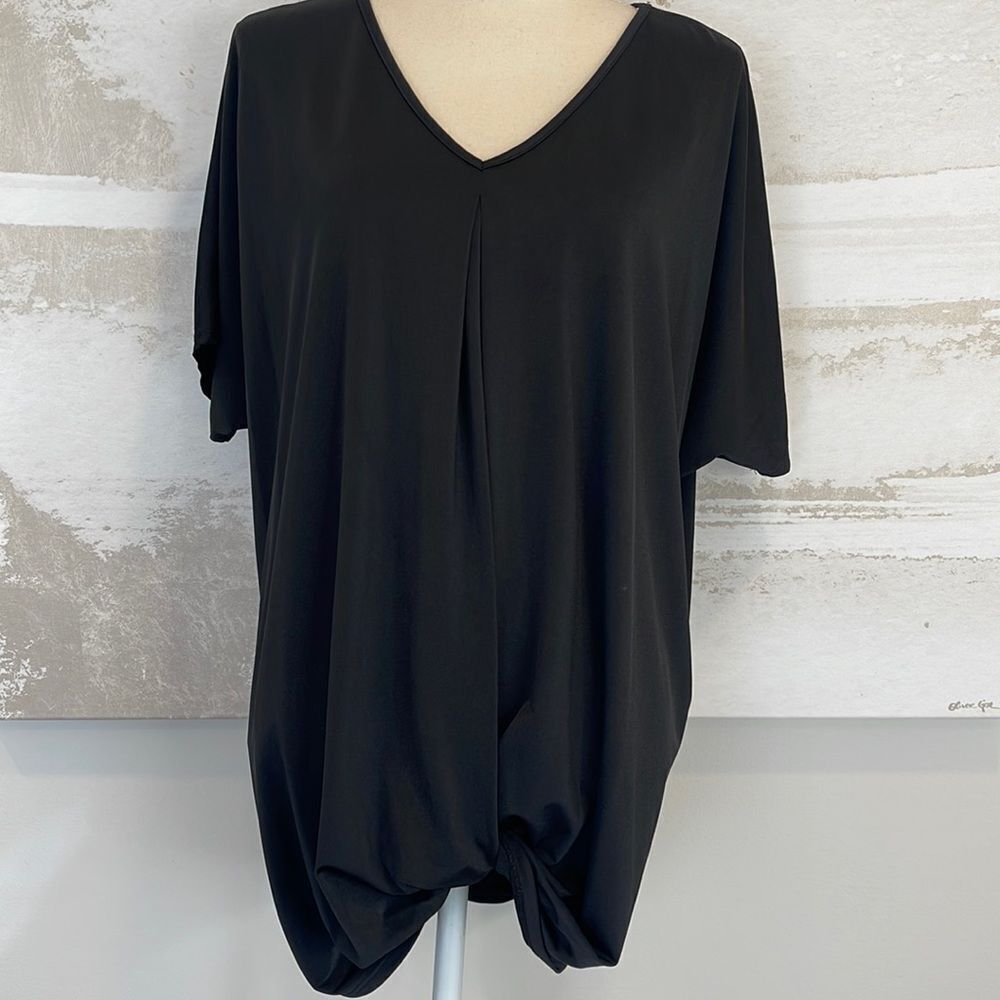 Entro Oversized short sleeve hidden knot blouse